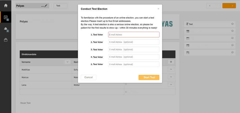 Invite test voters to your test election Invite test voters to your test election