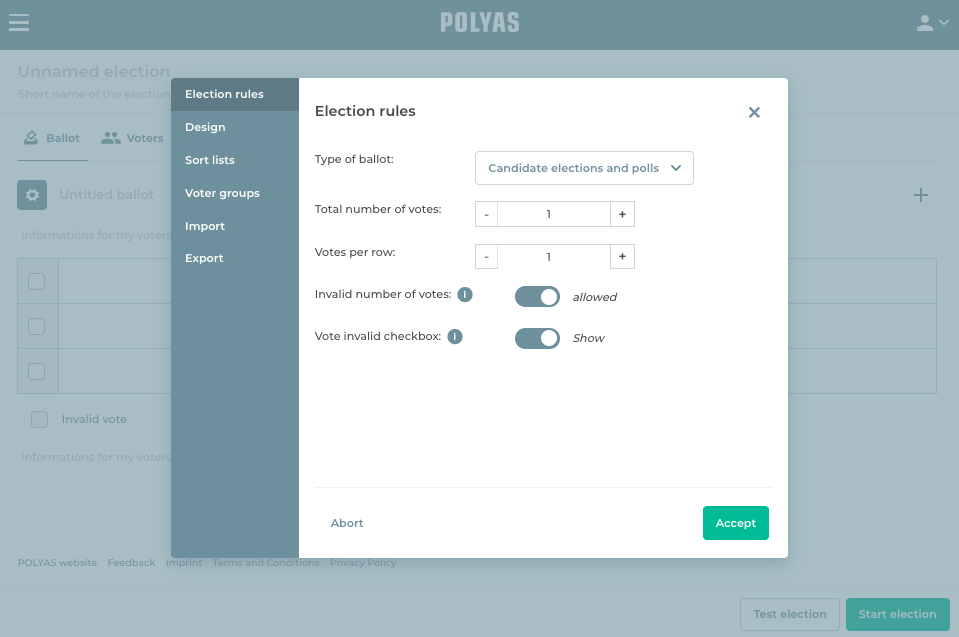 Set the election rules for your digital ballot paper Set the election rules for your digital ballot paper