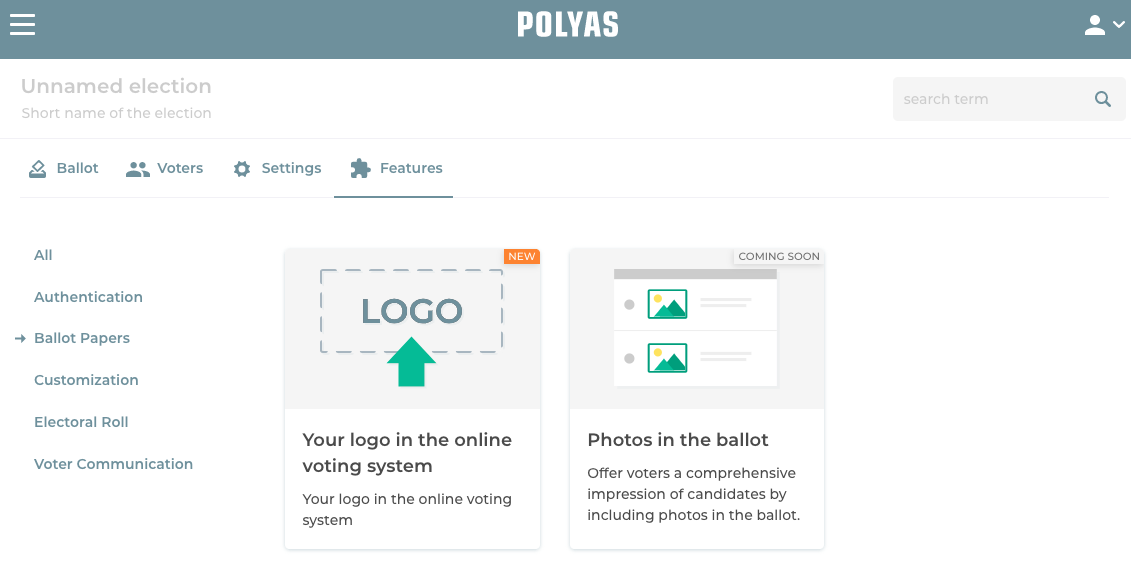 Find your feature in the online voting manager